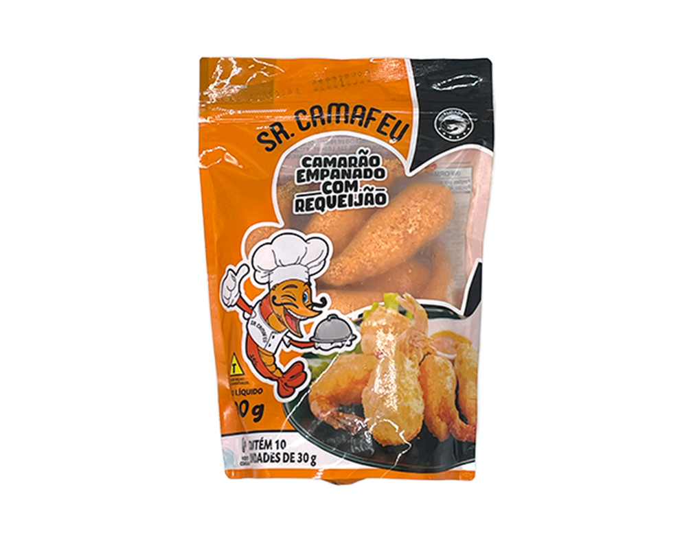 CAMAFEU DE CAMARÃO EMPANADO COM REQUEIJÃO CONGELADO FISH MARIA 300 G (CX 10 PCT)